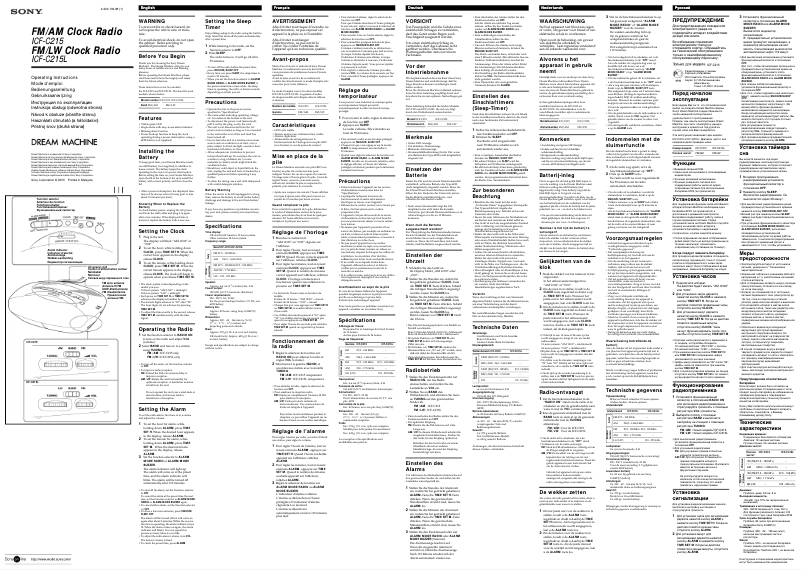 Página 1 del manual Manual de usuario Sony ICF-C215L