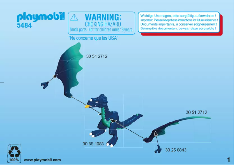 Página nº 1 - Manual de usuario Playmobil Dragons Shield Dragon 5484