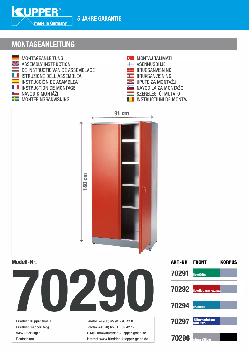 Imagen de la primera página del manual del dispositivo 70297