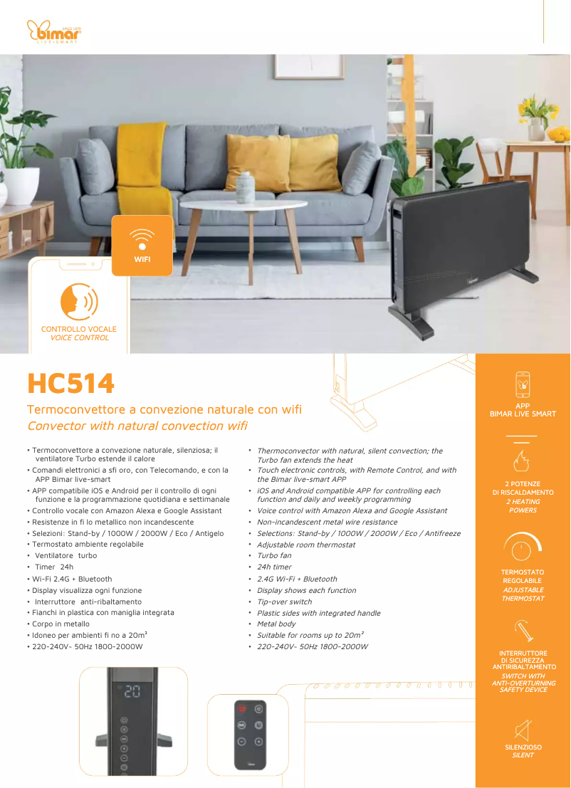 Página 1 del manual Ficha técnica Bimar HC514