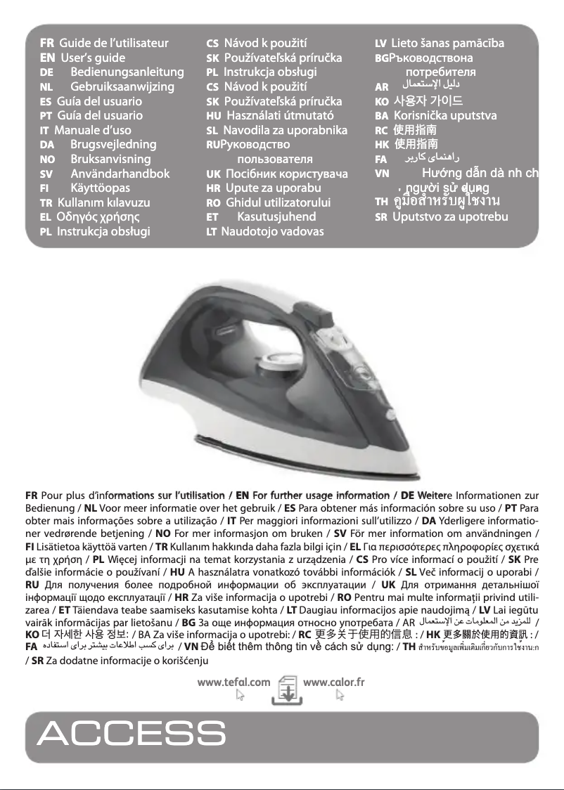 Página 1 del manual Manual de usuario Tefal Access FV1532T0