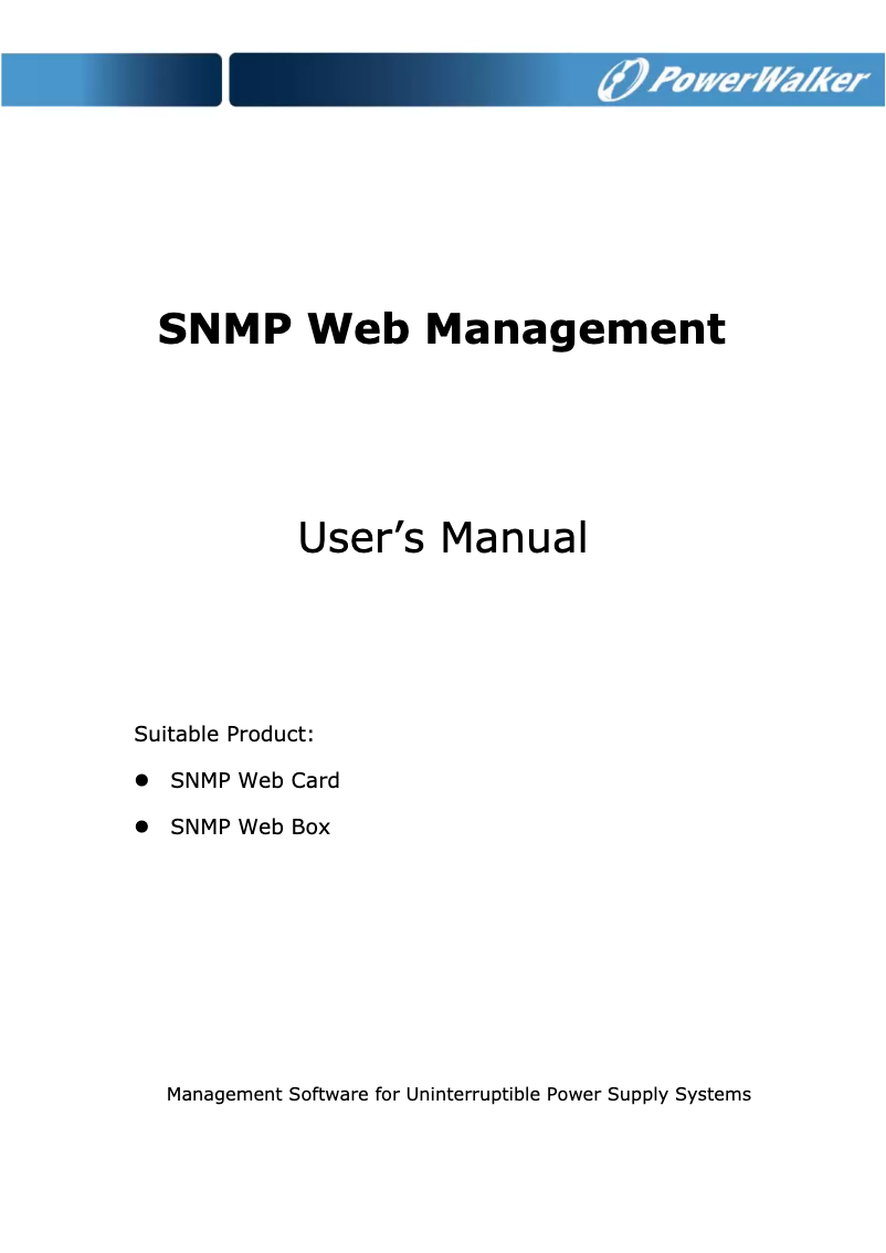 Página nº 1 - Manual de usuario PowerPlus SNMP Box