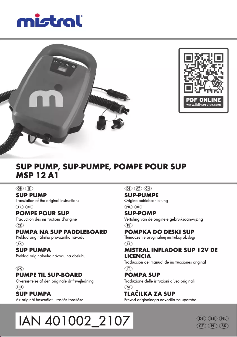 Página nº 1 - Manual de usuario Mistral MSP 12 A1