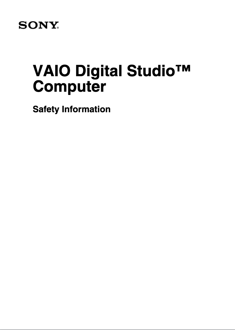 Imagen de la primera página del manual del dispositivo Vaio PCV-RX741