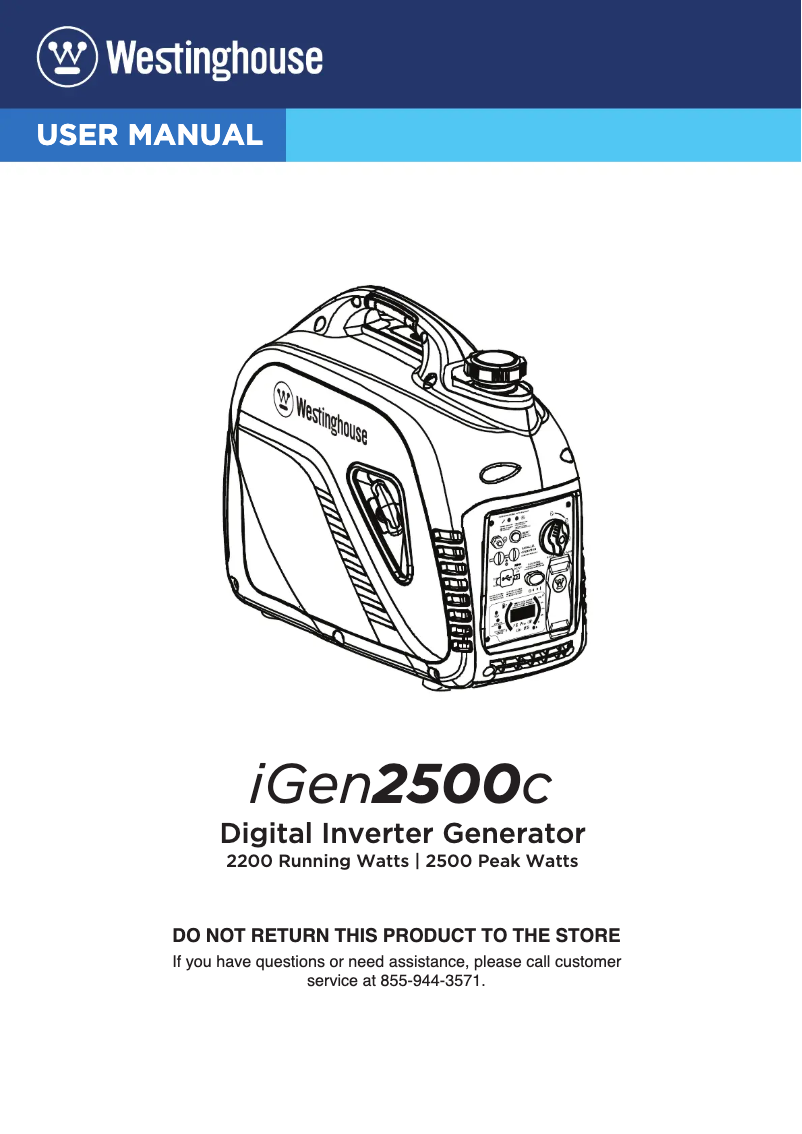 Página nº 1 - Manual de usuario Westinghouse IGen2500c
