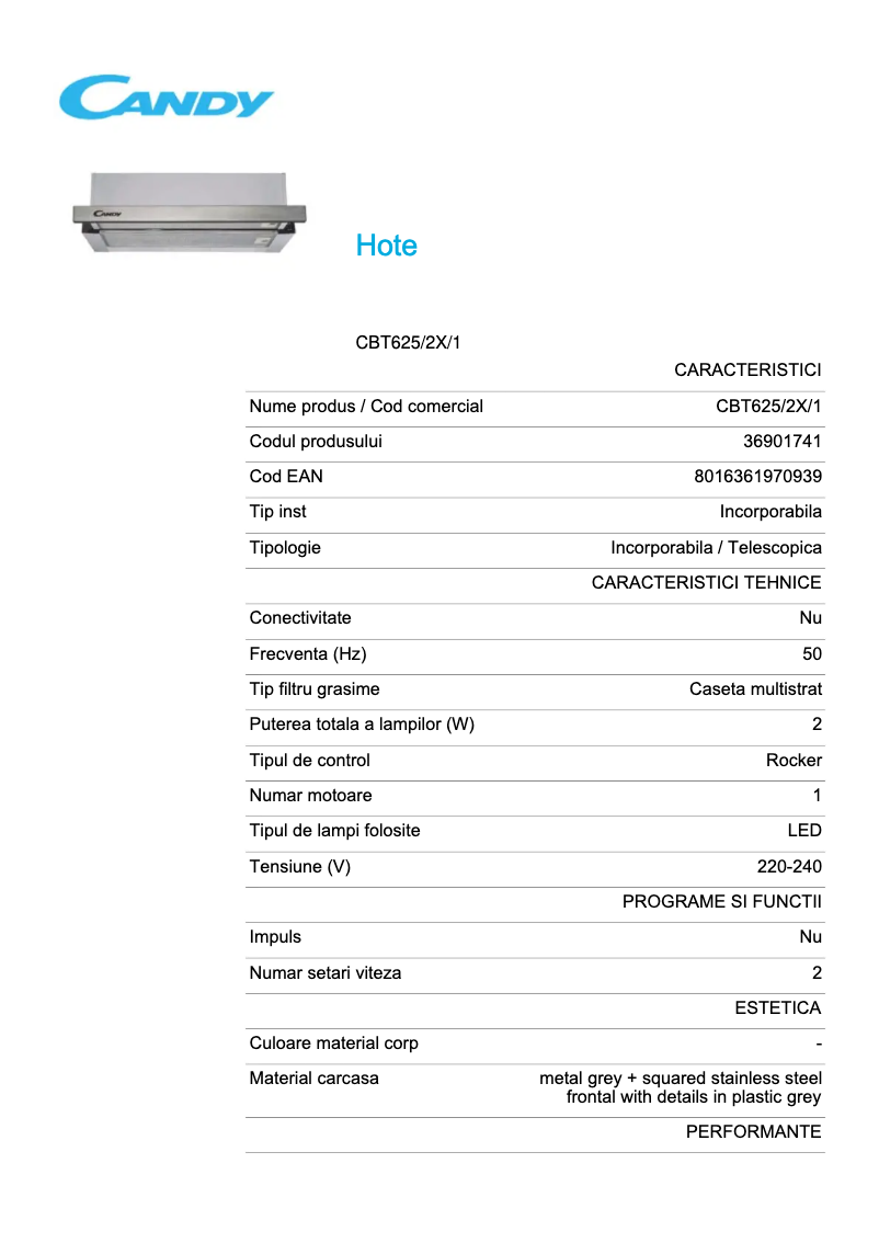 Imagen de la primera página del manual del dispositivo CBT625/2X/1
