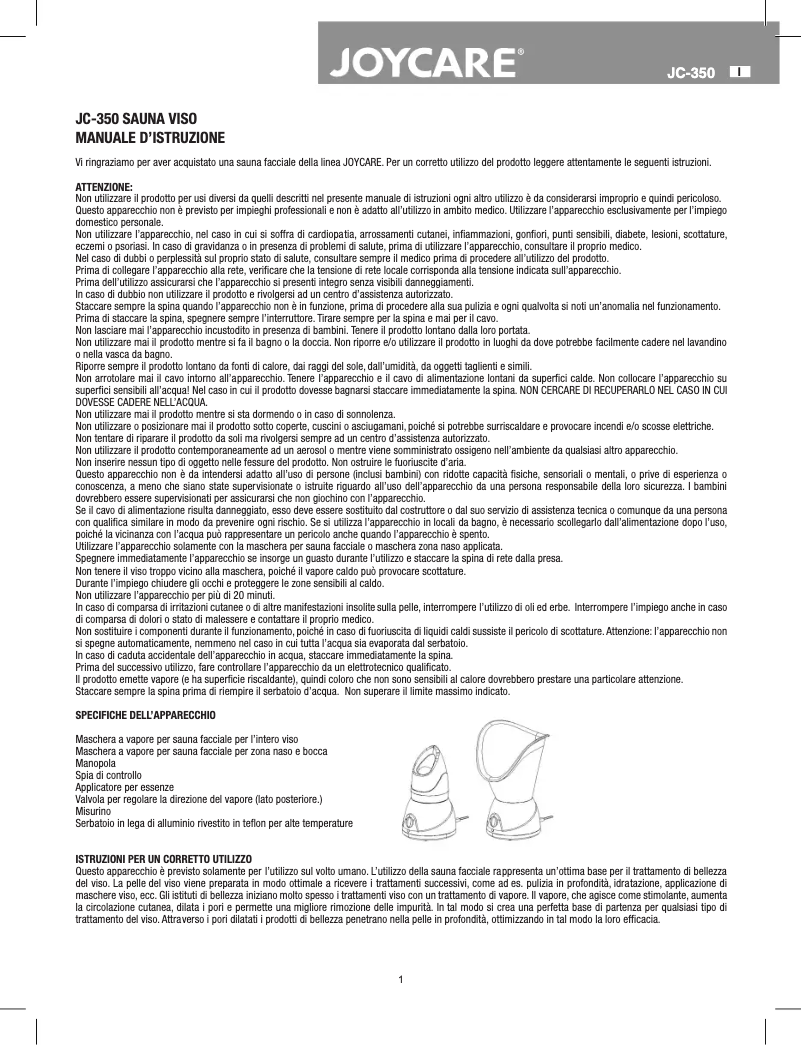 Página nº 1 - Manual de usuario Joycare JC-350