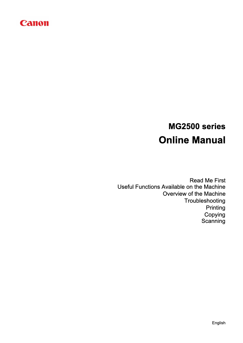 Imagen de la primera página del manual del dispositivo Pixma MG2510