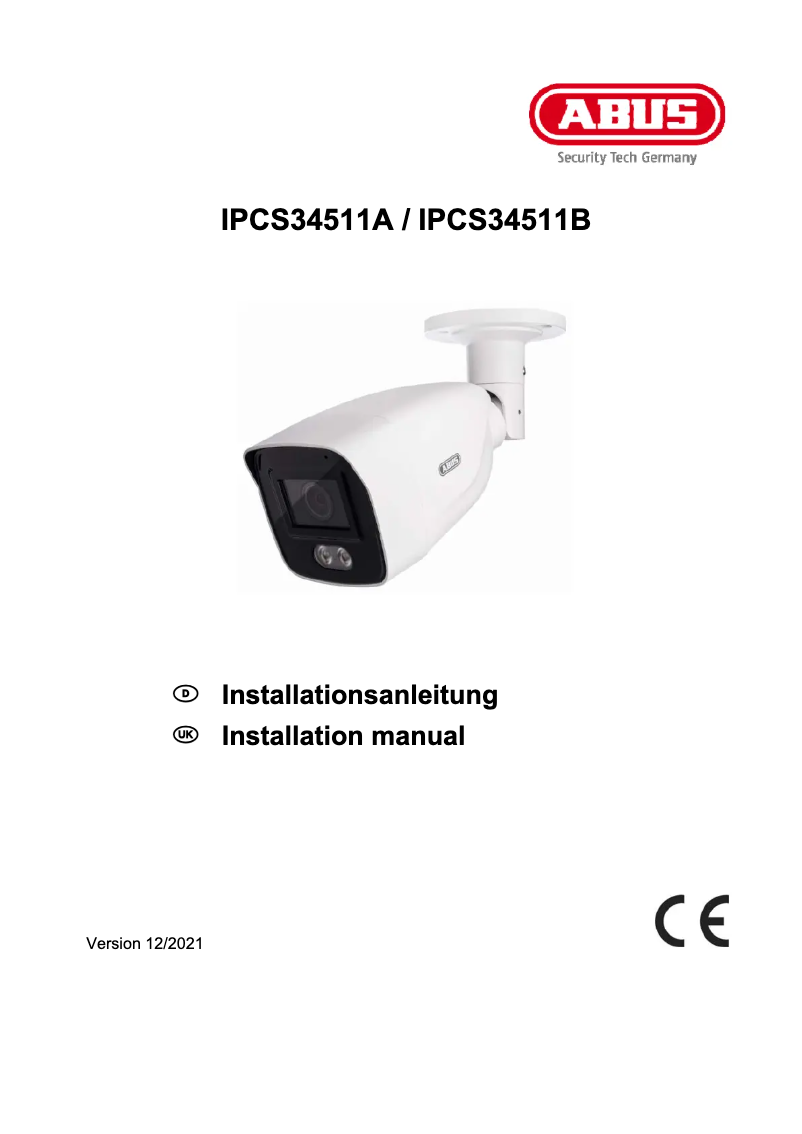 Página 1 del manual Guía de instalación Abus IPCS34511A