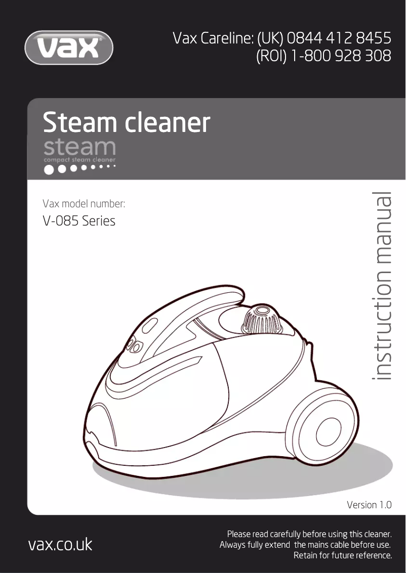 Página nº 1 - Manual de usuario Vax V-085