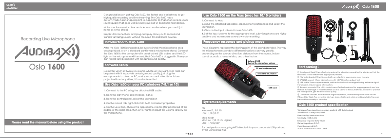 Imagen de la primera página del manual del dispositivo Oslo 1600