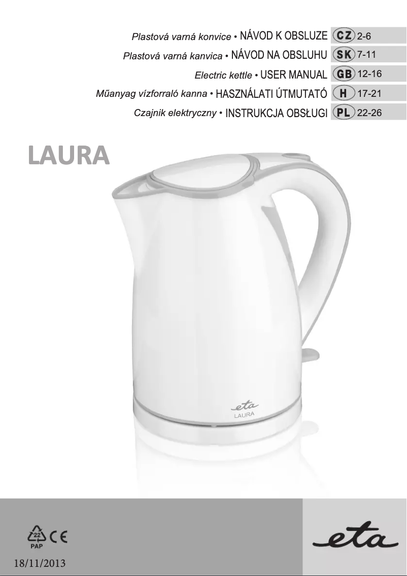 Página 1 del manual Manual de usuario Eta 559990000