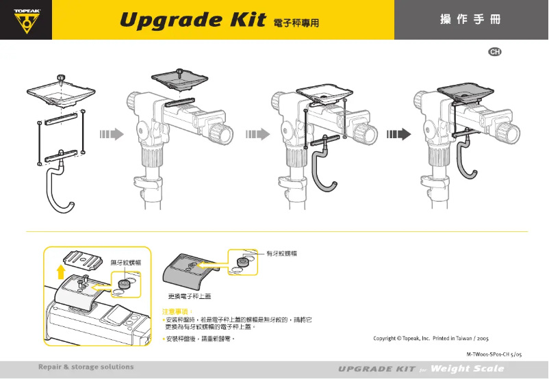 Página 1 del manual Manual de usuario Topeak UPGRADE KIT