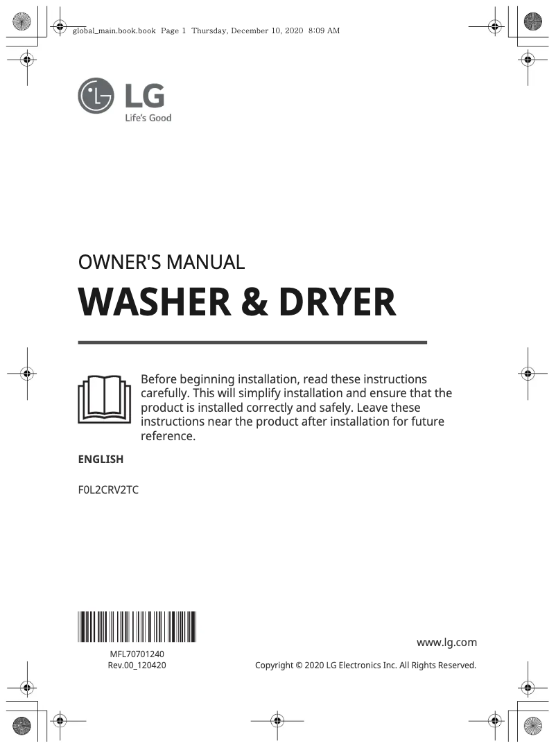 Página 1 del manual Manual de usuario LG F0L2CRV2TC