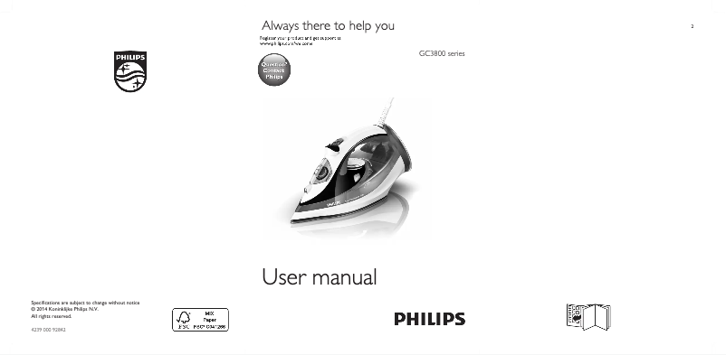Página nº 1 - Manual de usuario Philips Azur Performer GC3801