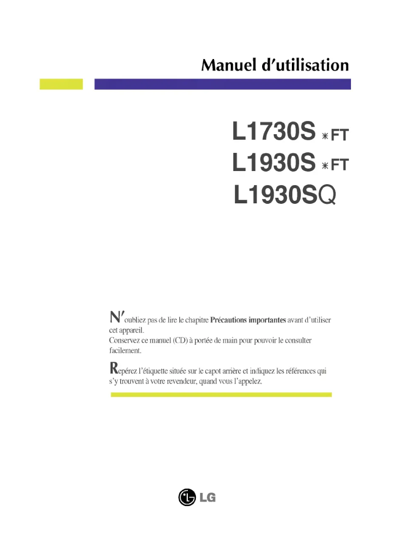 Imagen de la primera página del manual del dispositivo L1930B