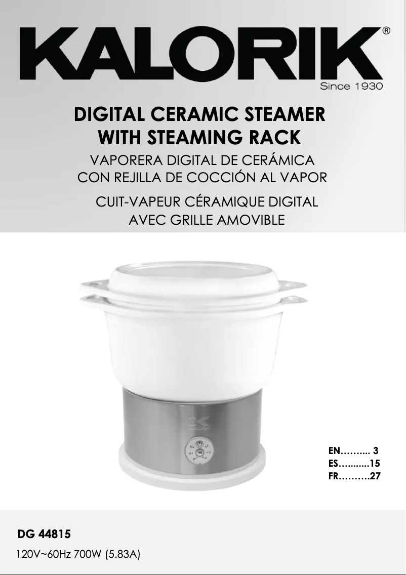 Imagen de la primera página del manual del dispositivo DG 44815