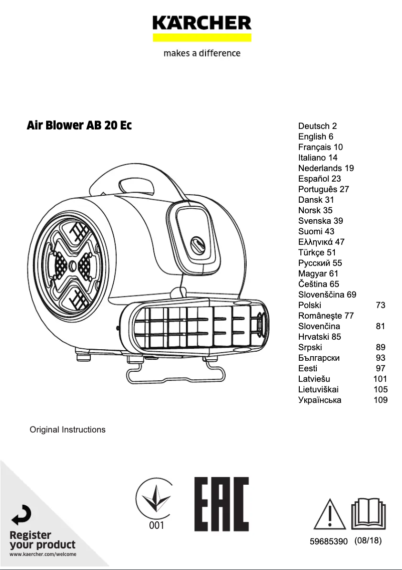 Imagen de la primera página del manual del dispositivo AB 20 Ec