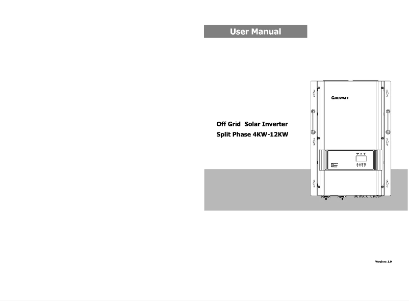 Imagen de la primera página del manual del dispositivo SPF 4000-12000T DVM-US