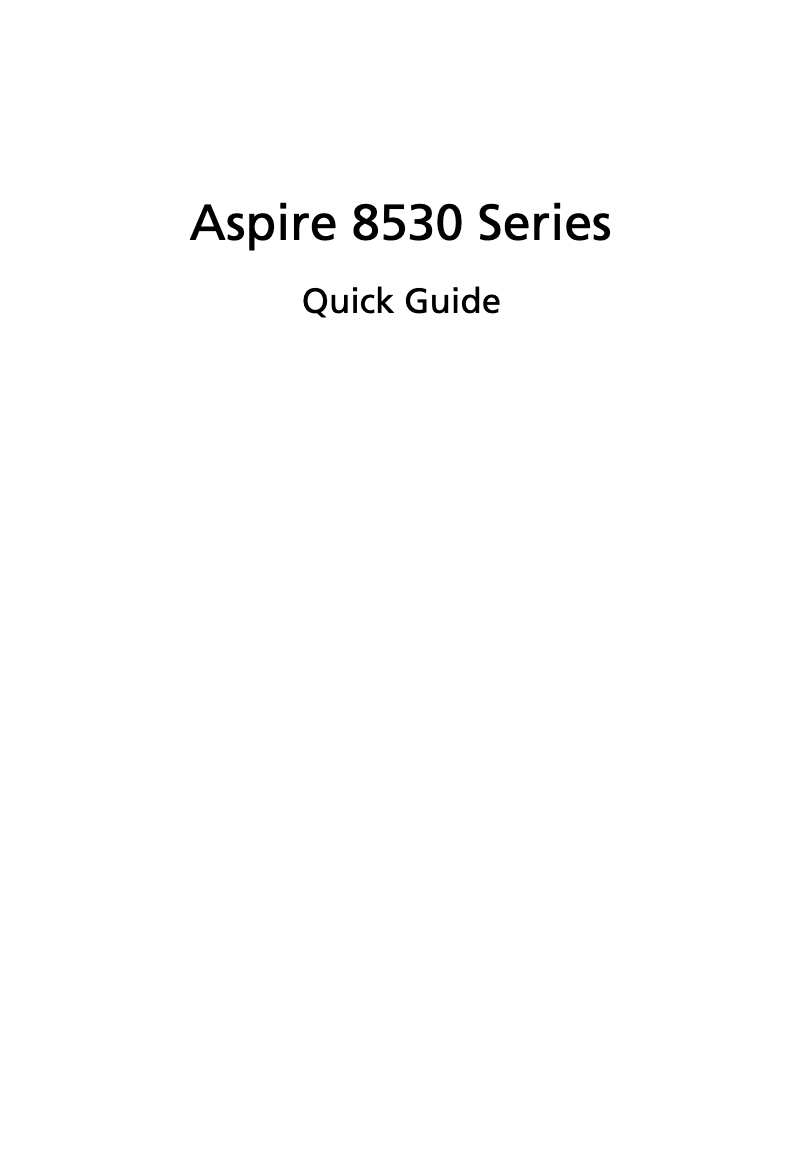 Imagen de la primera página del manual del dispositivo Aspire 8530G