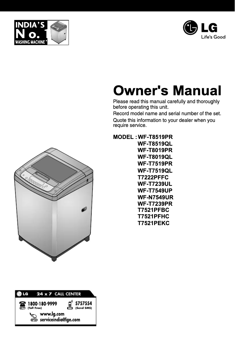Imagen de la primera página del manual del dispositivo T7521PFBC