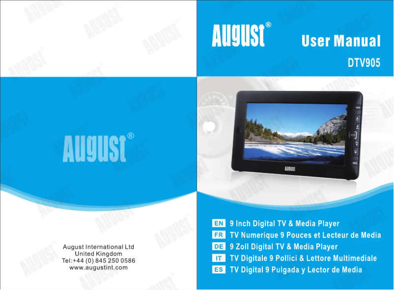 Página 1 del manual Manual de usuario August DTV905