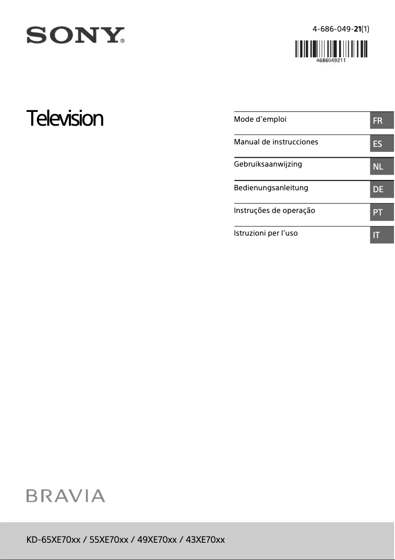 Imagen de la primera página del manual del dispositivo KD-65XE7004