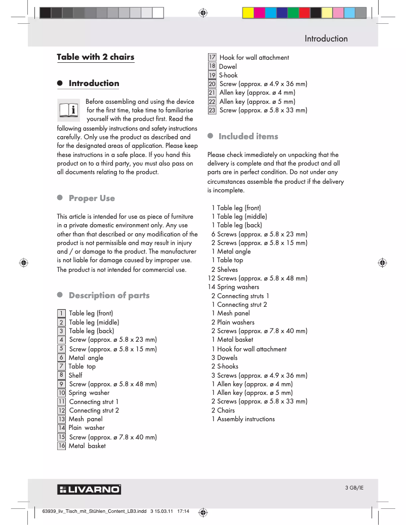 Página 1 del manual Manual de usuario Livarno Lux IAN 63939