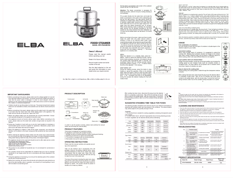 Imagen de la primera página del manual del dispositivo EFS-F6024D(SS)
