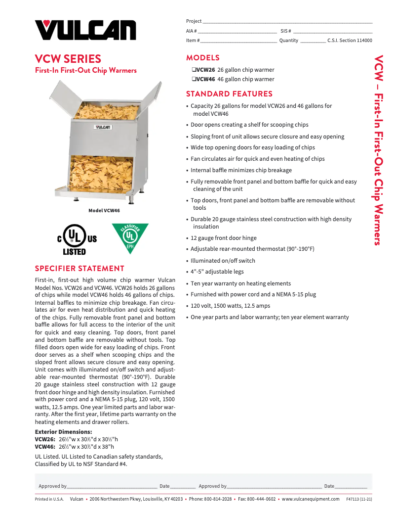 Imagen de la primera página del manual del dispositivo VCW46