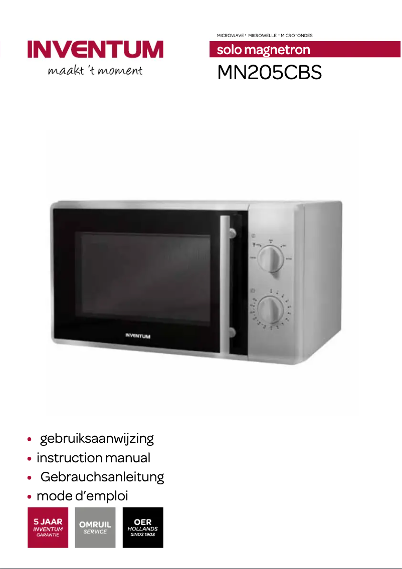 Imagen de la primera página del manual del dispositivo MN205CBS