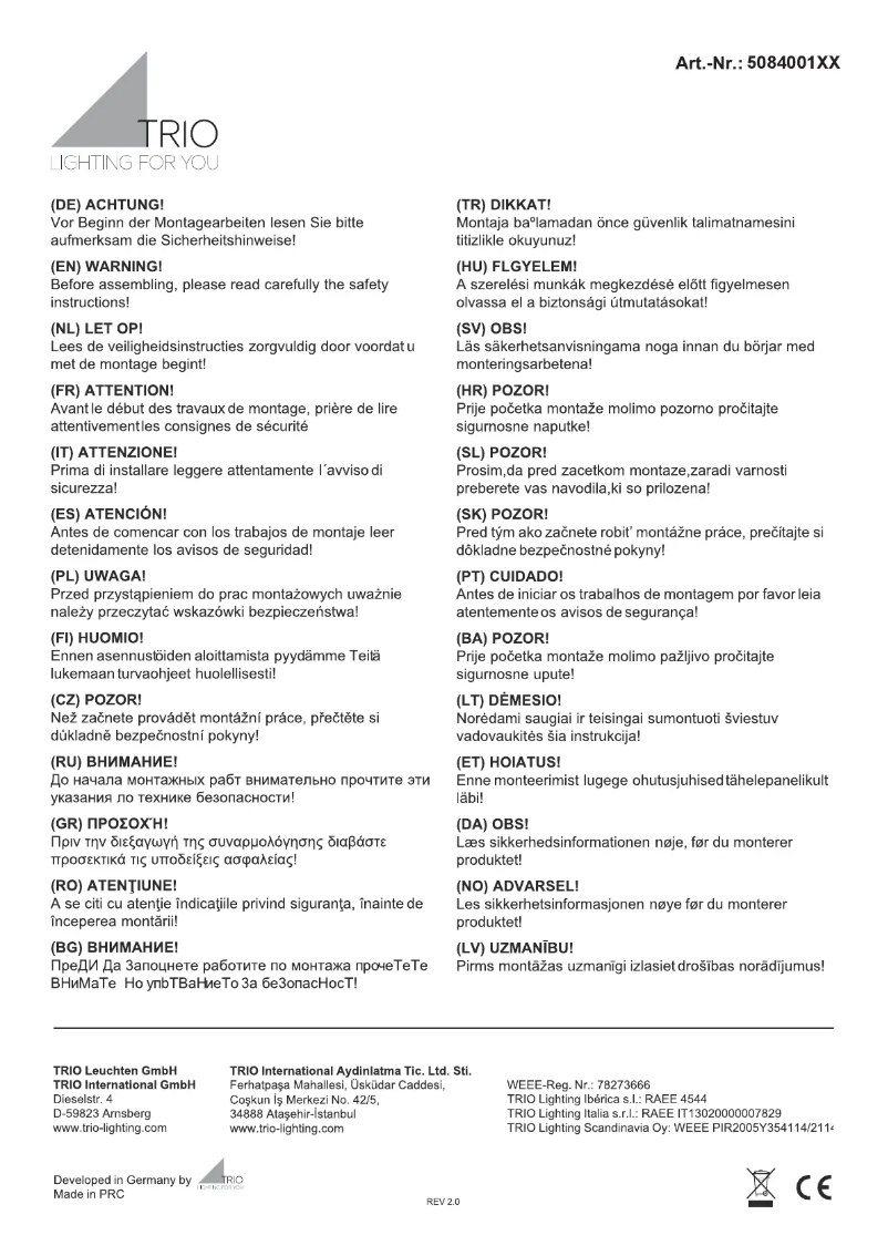 Imagen de la primera página del manual del dispositivo Lara 508400132