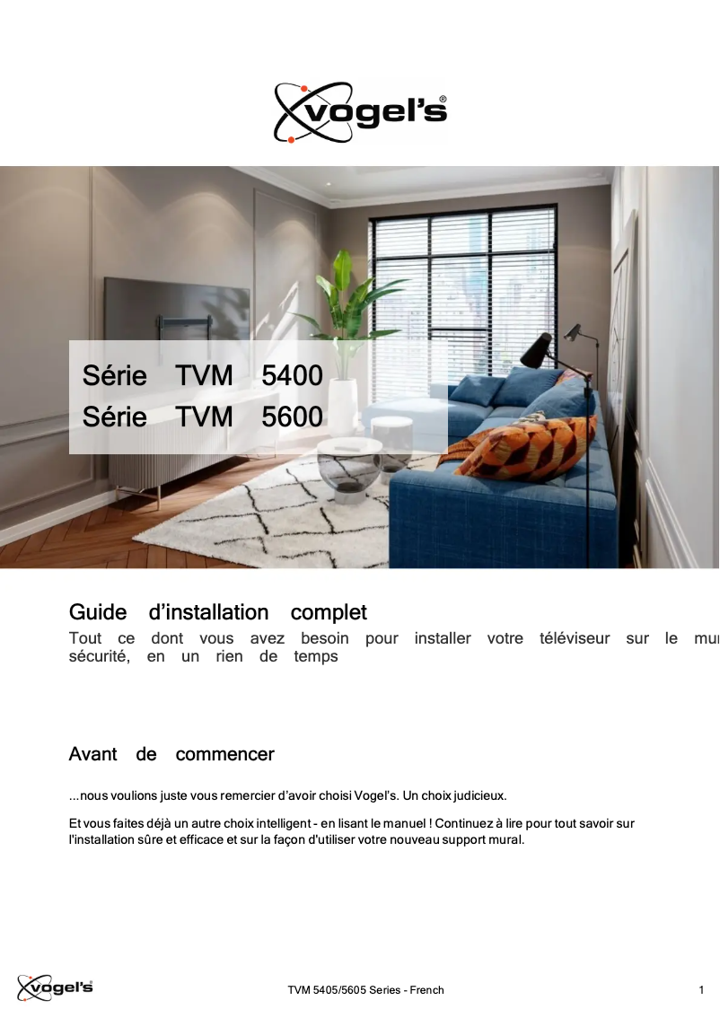 Página nº 1 - Manual de usuario Vogel's TVM 5405