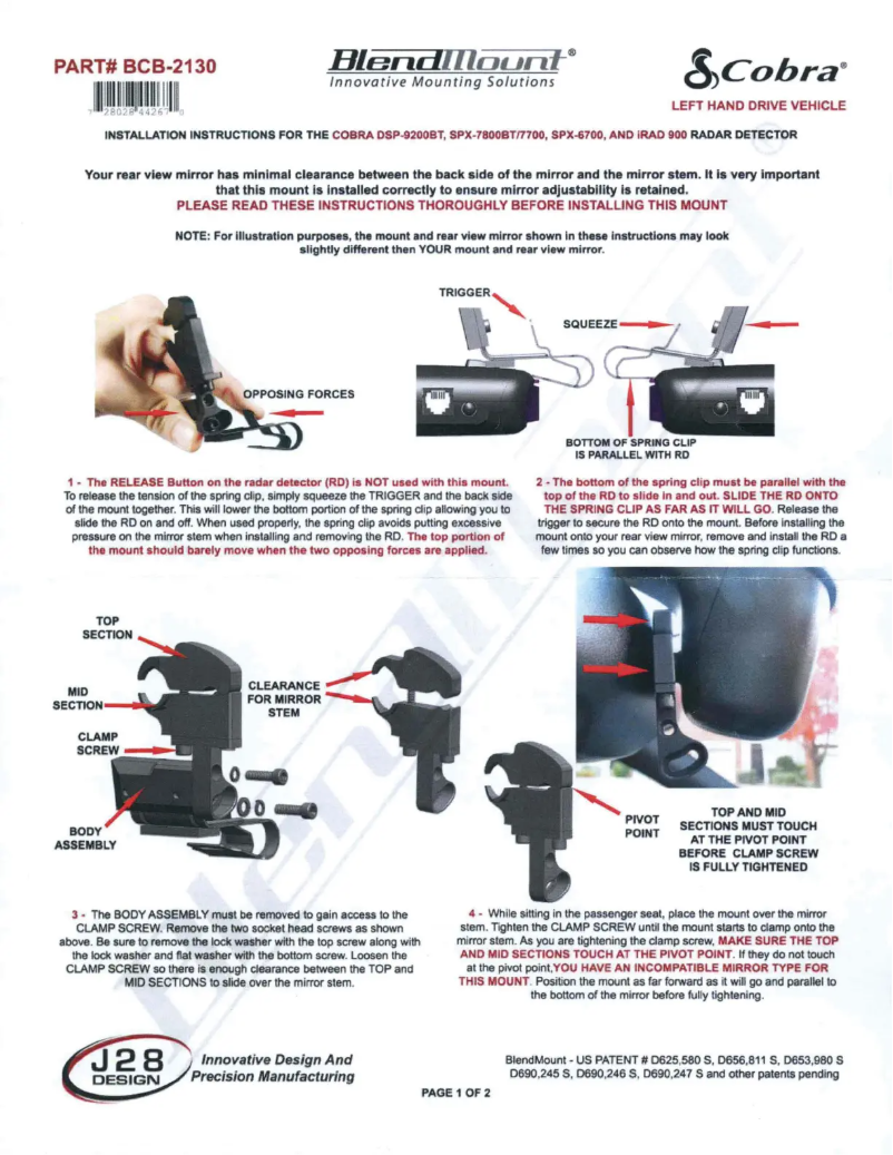 Imagen de la primera página del manual del dispositivo BCB-2130