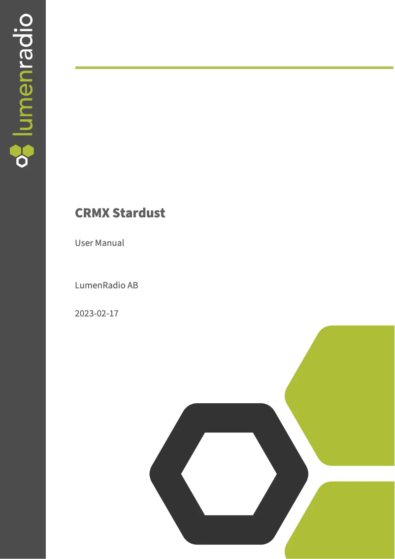 Imagen de la primera página del manual del dispositivo CRMX Stardust