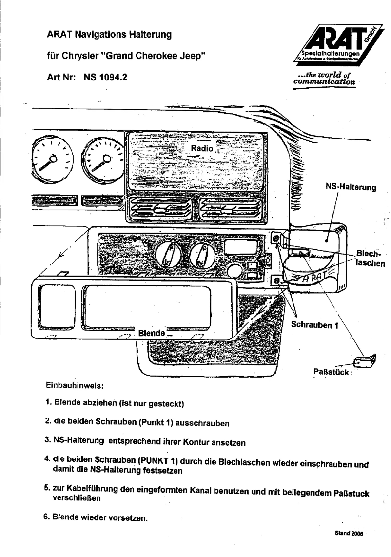 Imagen de la primera página del manual del dispositivo NS1094.2