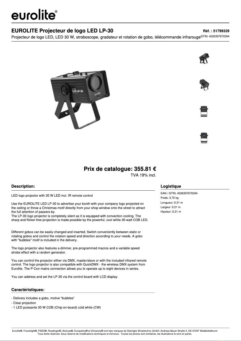 Imagen de la primera página del manual del dispositivo LED LP-30