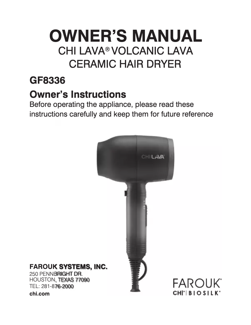 Página 1 del manual Manual de usuario CHI LAVA GF8336