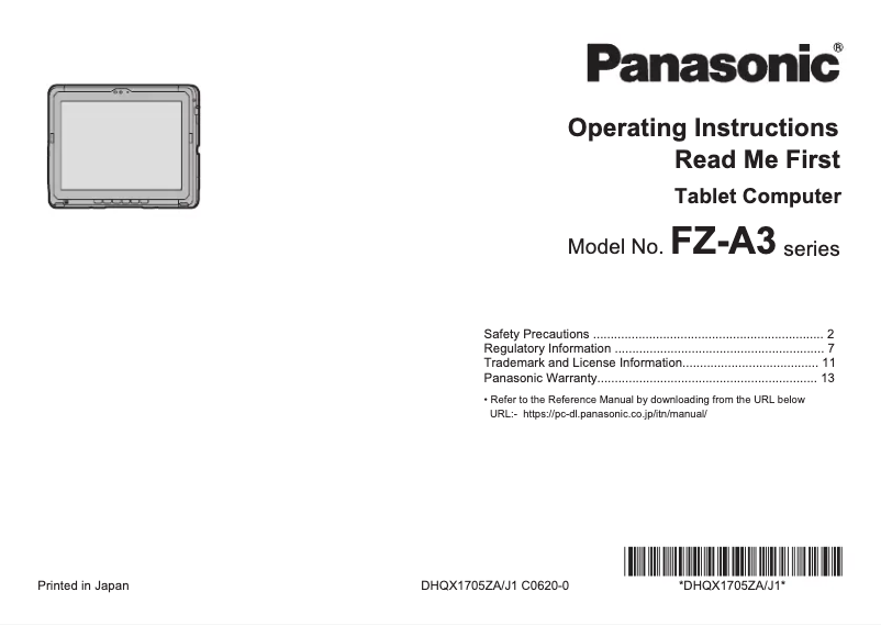 Página 1 del manual Manual de usuario Panasonic Toughbook A3