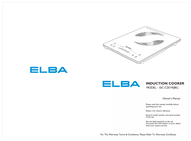 Página 1 del manual Manual de usuario Elba EIC-C2019(BK)