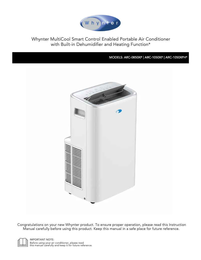 Página 1 del manual Manual de usuario Whynter ARC-1050XP