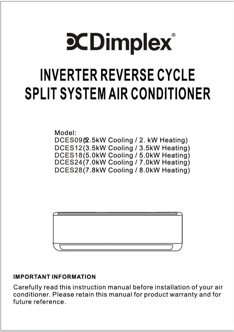 Página 1 del manual Manual de instrucciones Dimplex DCES09