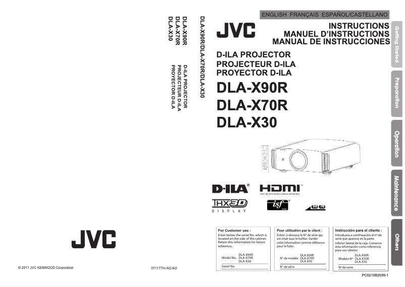 Página 1 del manual Manual de usuario JVC DLA-X30