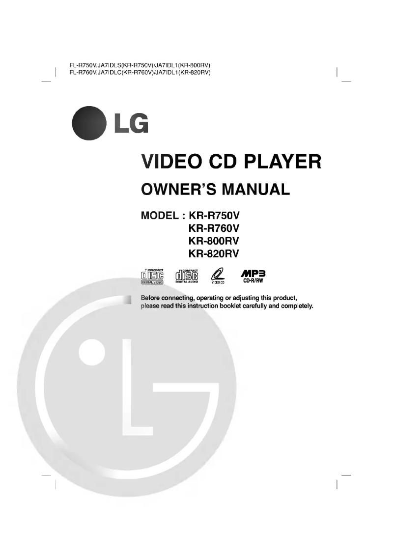 Página 1 del manual Manual de usuario LG FL-R750V