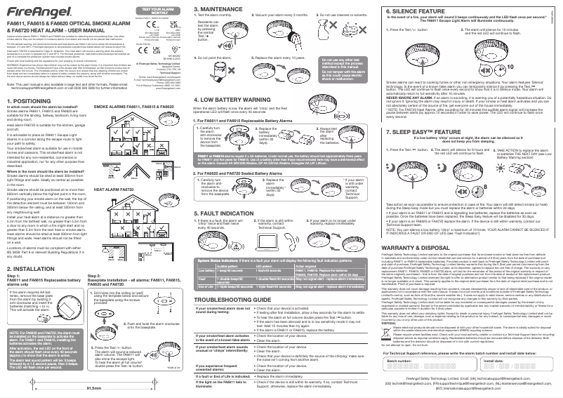 Imagen de la primera página del manual del dispositivo FA6620-R