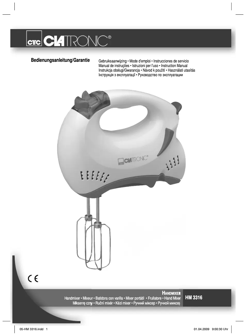 Página 1 del manual Manual de usuario Clatronic HM 3316