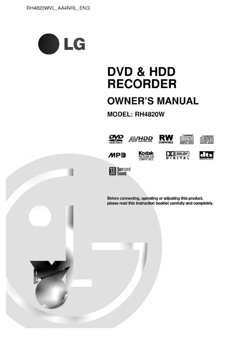 Imagen de la primera página del manual del dispositivo RH4820W