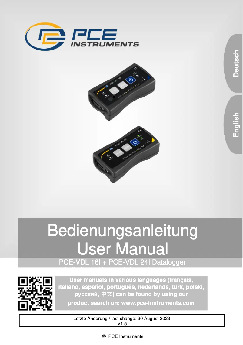 Página 1 del manual Manual de usuario PCE Instruments PCE-VDL 24I