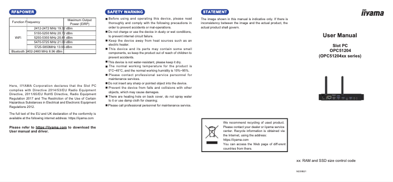 Imagen de la primera página del manual del dispositivo OPC51204
