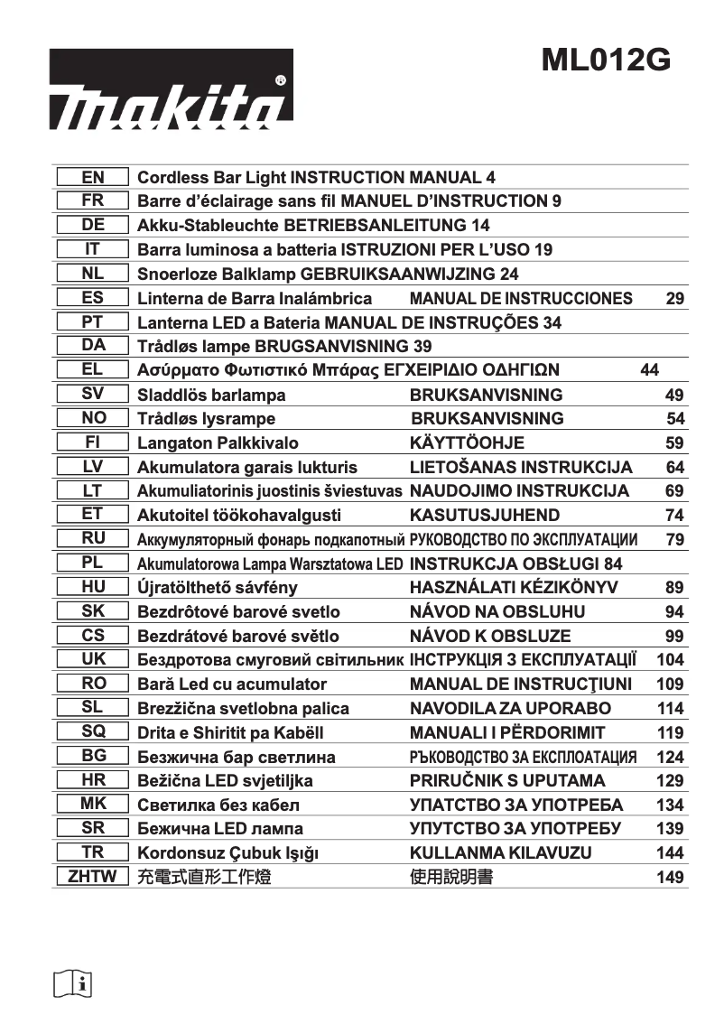 Página 1 del manual Manual de usuario Makita ML012G